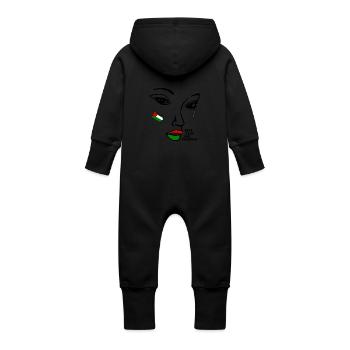 Save gaza free palestine women - Baby Organic Sweat Overalls With Hood - vanilla - Back