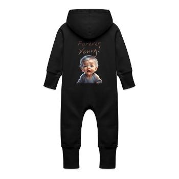 forever young - Baby Organic Sweat Overalls With Hood - vanilla - Back