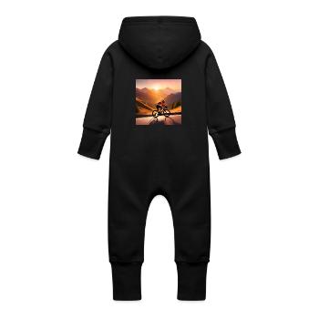 Sunlit Summit Sprint - Baby Organic Sweat Overalls With Hood - vanilla - Back