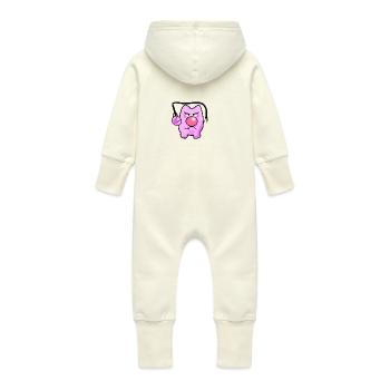 Peitschen Schwein - Baby Bio Sweat Overall mit Kapuze - Vanille-Milchshake - Hinten