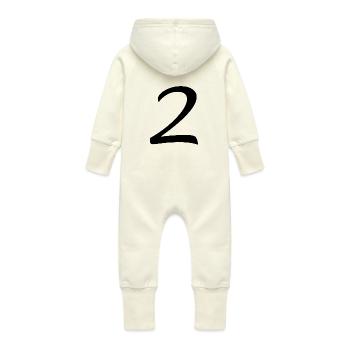 2 - Grenouillère à capuche bio en molleton Bébé - vanille - Dos
