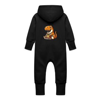 T-Rex Dinosaure Lasagne Amoureux Italien - Grenouillère à capuche bio en molleton Bébé - vanille - Dos