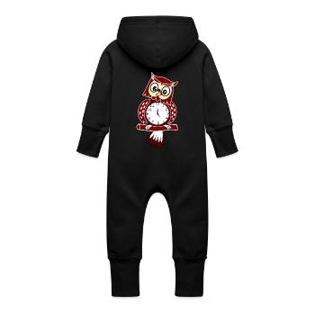 horloge montre clock time hourglass sanduhr58 - Grenouillère à capuche bio en molleton Bébé - vanille - Dos