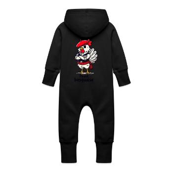 Poulet Basquaise - Texte sombre - Grenouillère à capuche bio en molleton Bébé - vanille - Dos