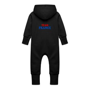 France - Baby Organic Sweat Overalls With Hood - vanilla - Back