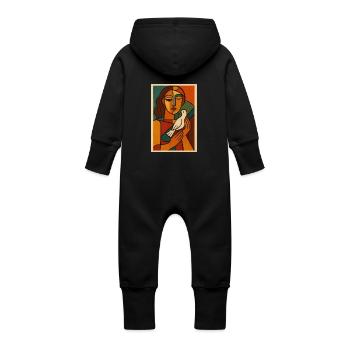 Peaceful Soul – Le cubisme rencontre l’art rétro - Grenouillère à capuche bio en molleton Bébé - vanille - Dos