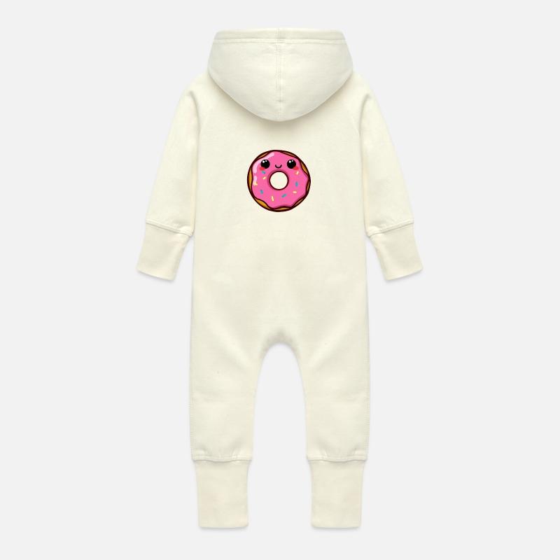 Beignet Kawaii Dream - Grenouillère à capuche bio en molleton Bébé - vanille