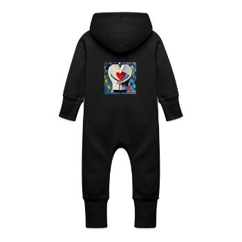 What is left? - Baby Organic Sweat Overalls With Hood - vanilla - Back