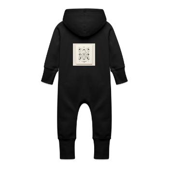 geo pursuit crew - Baby Organic Sweat Overalls With Hood - vanilla - Back