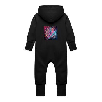 Neon Energy - Baby Organic Sweat Overalls With Hood - vanilla - Back