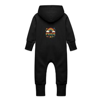 Pride - Baby Organic Sweat Overalls With Hood - vanilla - Back