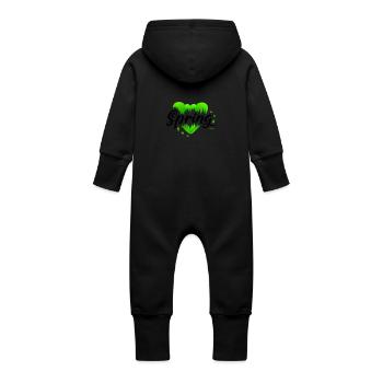 Printemps Début des cœurs de printemps - Grenouillère à capuche bio en molleton Bébé - vanille - Dos