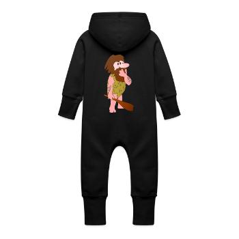 Neandertal homme des cavernes homme des cavernes steinzeit11 - Grenouillère à capuche bio en molleton Bébé - vanille - Dos