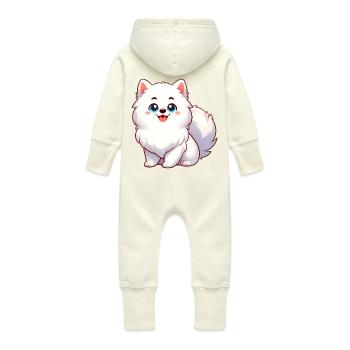 spitz 4 - Grenouillère à capuche bio en molleton Bébé - vanille - Dos