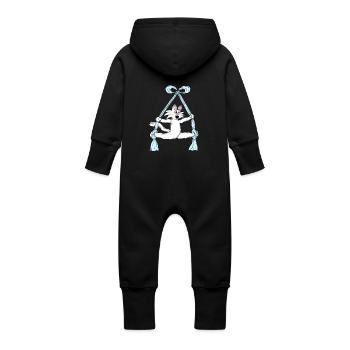 Aerial Cat Silks - Baby Organic Sweat Overalls With Hood - vanilla - Back