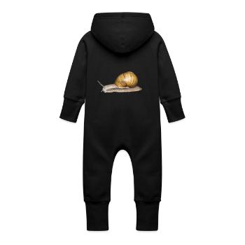 escargot brun - Grenouillère à capuche bio en molleton Bébé - vanille - Dos