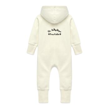 Franche-comté / Franc-Comtois / Franc-Comtoise - Grenouillère à capuche bio en molleton Bébé - vanille - Dos