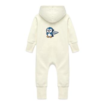 Himmlischer Pinguin Flügel - Baby Bio Sweat Overall mit Kapuze - Vanille-Milchshake - Hinten
