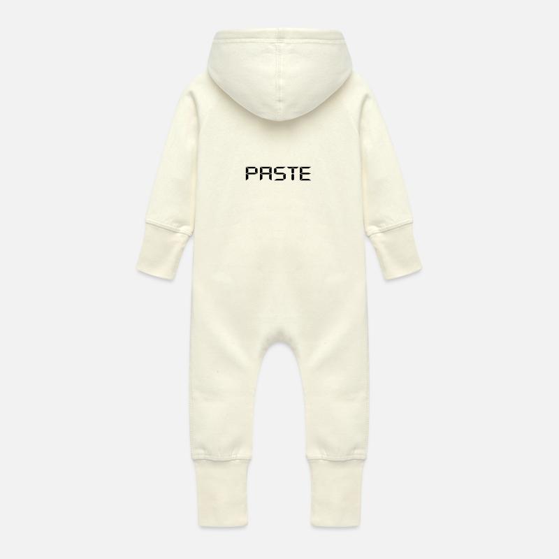 Paste - Copy and Paste - Grenouillère à capuche bio en molleton Bébé - vanille