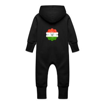 Hungary Flag Hungarian Flag - Baby Organic Sweat Overalls With Hood - vanilla - Back