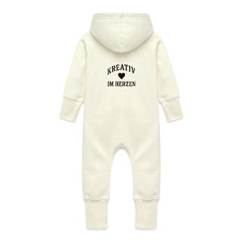 Herz Kreativ - Baby Bio Sweat Overall mit Kapuze - Vanille-Milchshake - Hinten