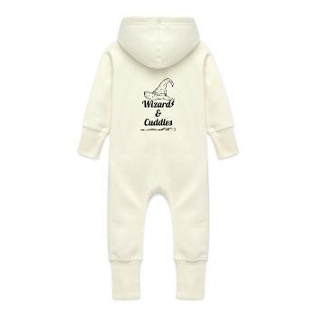 Wizard Cuddles - Baby Organic Sweat Overalls With Hood - vanilla - Back