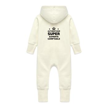 Expert Comptable / Comptabilité / Comptable / - Grenouillère à capuche bio en molleton Bébé - vanille - Dos
