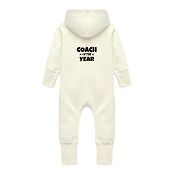Coach / Coaching / Entraineur / Sport - Grenouillère à capuche bio en molleton Bébé - vanille - Dos