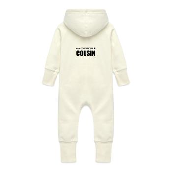 Onkel / Tante / Vetter / Cousin / Kusine - Baby Bio Sweat Overall mit Kapuze - Vanille-Milchshake - Hinten