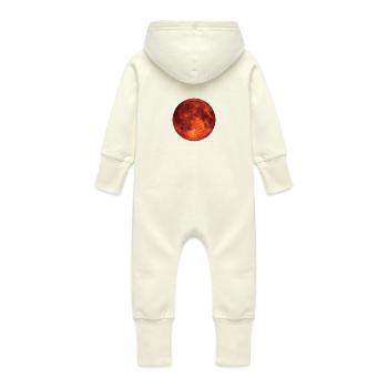 Lune de sang - Grenouillère à capuche bio en molleton Bébé - vanille - Dos