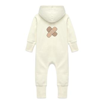 Patch, blessure, blessure, guérison, idée cadeau - Grenouillère à capuche bio en molleton Bébé - vanille - Dos