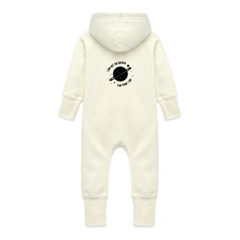 Cadeau Planet Space Univers Saturn Ufo Tous - Grenouillère à capuche bio en molleton Bébé - vanille - Dos