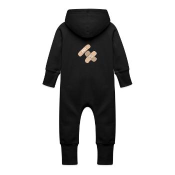 Patch, blessure, blessure, guérison, idée cadeau - Grenouillère à capuche bio en molleton Bébé - vanille - Dos