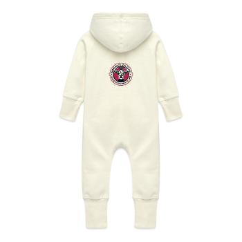 Spier opbouwen - Baby bio sweat kruippakje met capuchon - vanille-milchshake - Achter