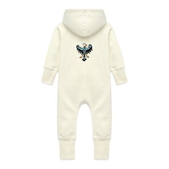 Aigle Tribal Indien Symbole Totem Tatouage Ethno - Grenouillère à capuche bio en molleton Bébé - vanille - Dos