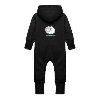 Sheep, lamb - Baby Organic Sweat Overalls With Hood - vanilla - Back