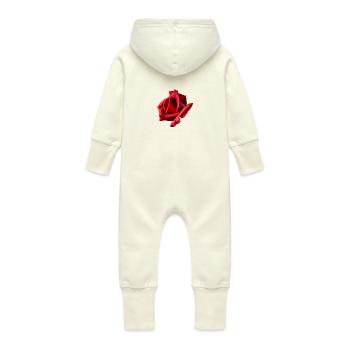 Rote Rose - Baby Bio Sweat Overall mit Kapuze - Vanille-Milchshake - Hinten