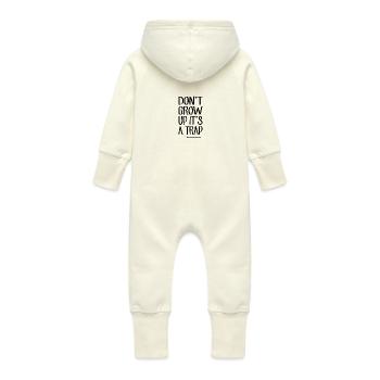 sarkastisch - Baby Bio Sweat Overall mit Kapuze - Vanille-Milchshake - Hinten