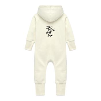 Sprüche - Baby Bio Sweat Overall mit Kapuze - Vanille-Milchshake - Hinten