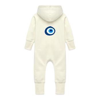 Œil turc Nazar - Grenouillère à capuche bio en molleton Bébé - vanille - Dos