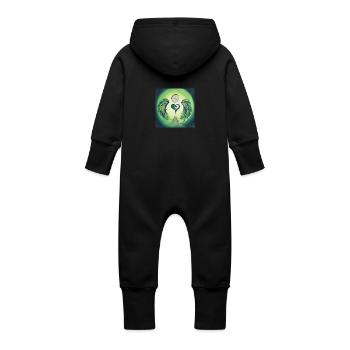 Heart Angel of Trauma Resolution - Baby Organic Sweat Overalls With Hood - vanilla - Back