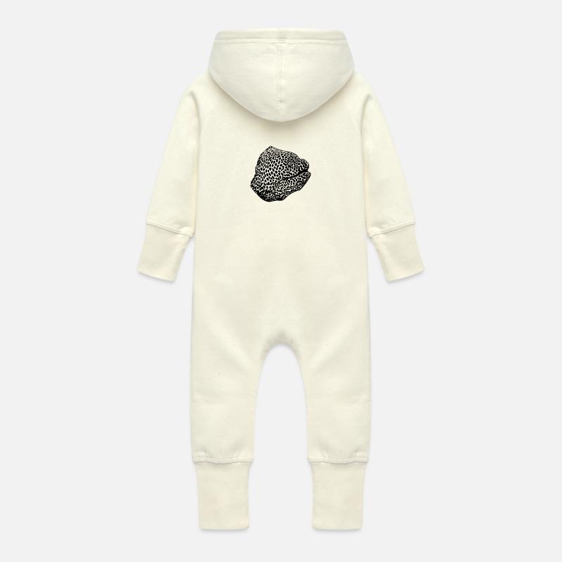 Murènes - Grenouillère à capuche bio en molleton Bébé - vanille