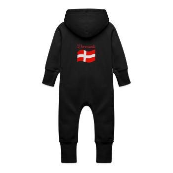 Drapeau du Danemark - Grenouillère à capuche bio en molleton Bébé - vanille - Dos