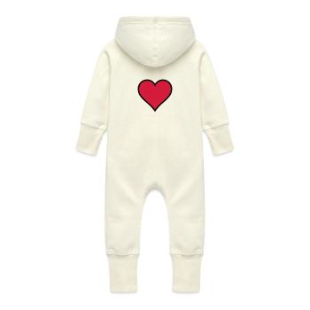 Heart - Baby Bio Sweat Overall mit Kapuze - Vanille-Milchshake - Hinten