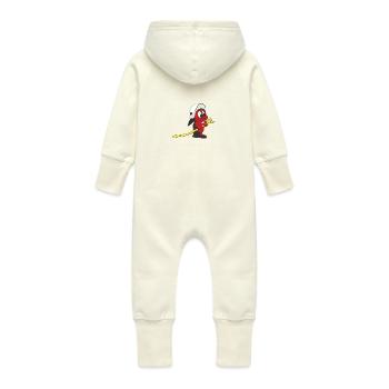 pompier - Grenouillère à capuche bio en molleton Bébé - vanille - Dos