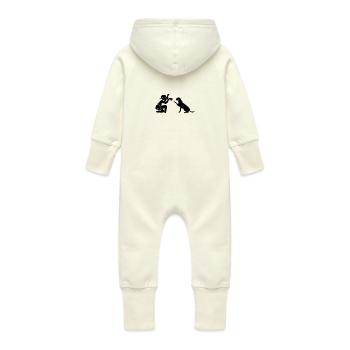 Photographer journalist Hund - Baby Organic Sweat Overalls With Hood - vanilla - Back