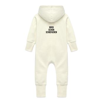 Wird schon schief gehen schiefgehen - Baby Bio Sweat Overall mit Kapuze - Vanille-Milchshake - Hinten