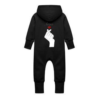 AMOR - Grenouillère à capuche bio en molleton Bébé - vanille - Dos