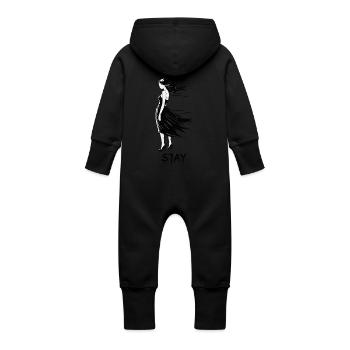 A SOLITARY WOMAN, STAY - Baby Organic Sweat Overalls With Hood - vanilla - Back