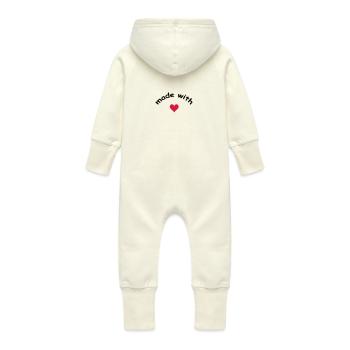 made with heart herz love - Baby Bio Sweat Overall mit Kapuze - Vanille-Milchshake - Hinten